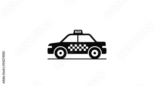 Taxi Icon: Vector Graphic of a Cab for Transportation Designs