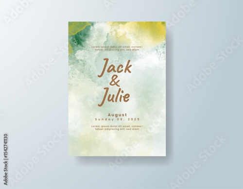 Watercolor wedding invitation card