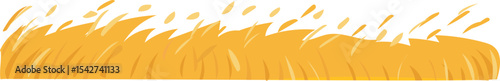 Golden Hay Divider vector border for nature, spring, landscape, and garden decoration