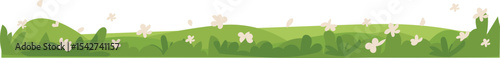 Light Green Ground Base vector border for nature, spring, landscape, and garden decoration