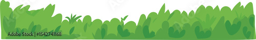 Forest Lawn Brush Edge vector border for nature, spring, landscape, and garden decoration