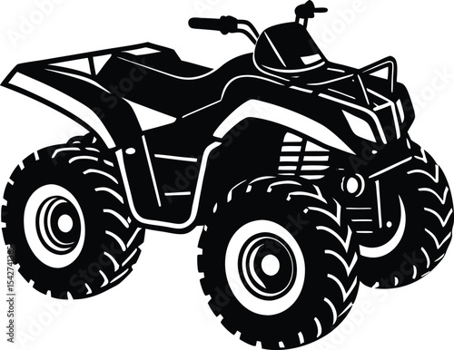 Quad Bike Vector Silhouette Art Icon Illustration
