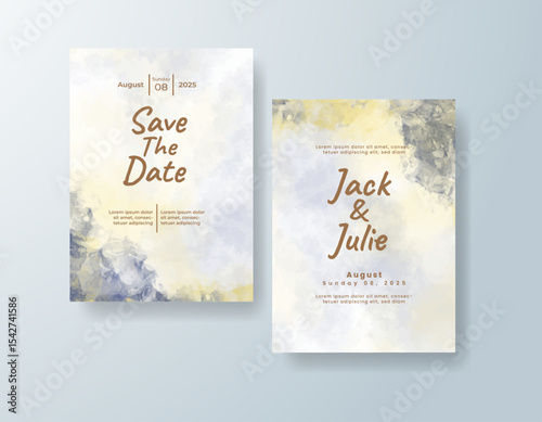 Watercolor wedding invitation card