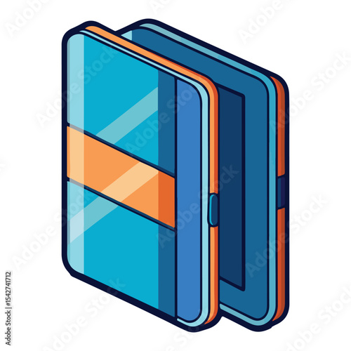 Sleek Modern E-reader Design Digital Book Illustration