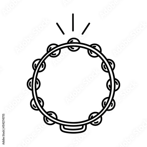 Tambourine musical instrument isolated on white background