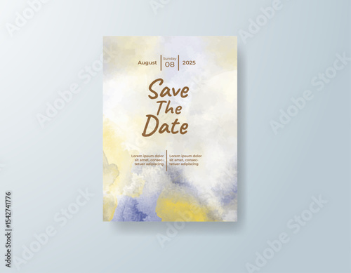 Watercolor wedding invitation card
