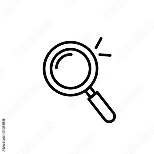 Magnifying glass icon isolated on white background representing search and investigation