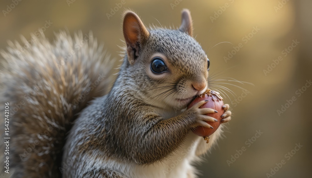 Obraz premium squirrel eating nut