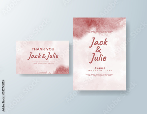 Watercolor wedding invitation card