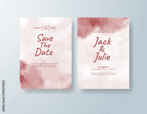 Watercolor wedding invitation card