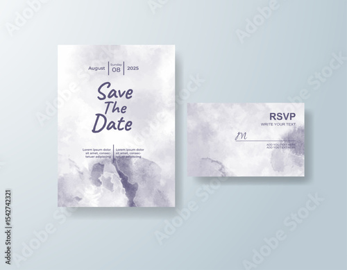 Watercolor wedding invitation card