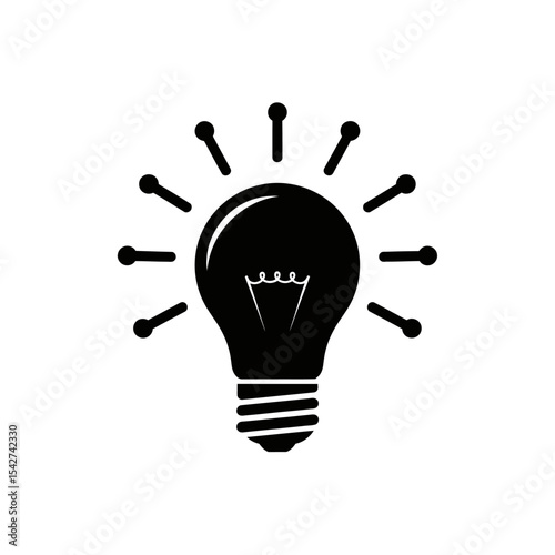 A light bulb icon symbolizing a bright idea isolated on white background