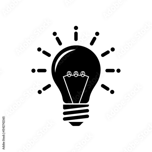 A light bulb icon symbolizing a bright idea isolated on white background