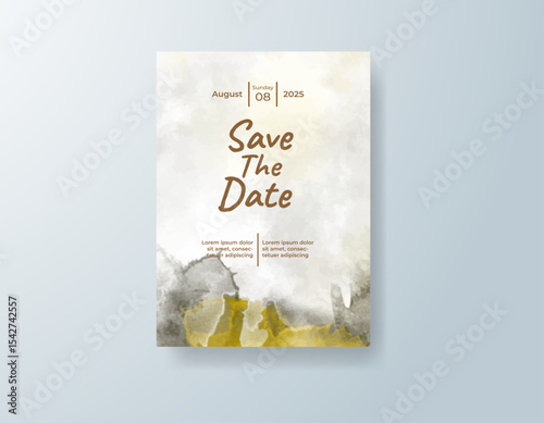 Watercolor wedding invitation card