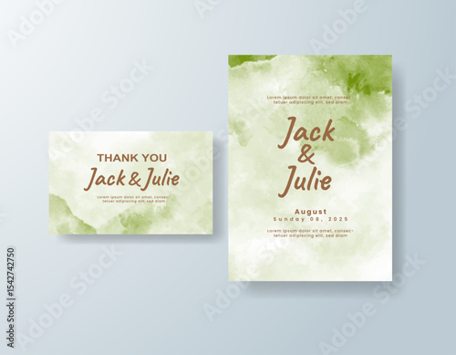 Watercolor wedding invitation card
