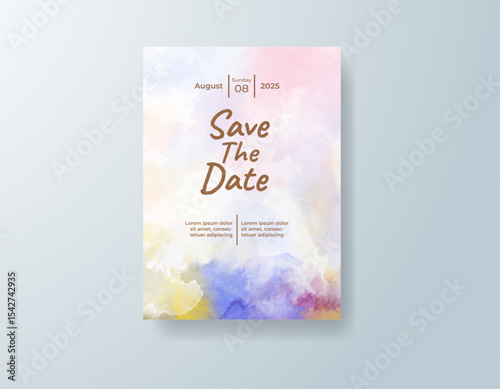 Watercolor wedding invitation card