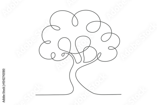 Single Line Drawing of a Simple Tree