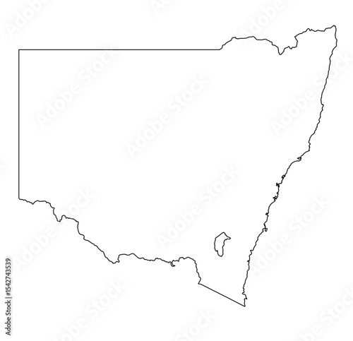 New South Wales Outline Map Vector – Australia State Border Design