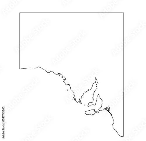 South Australia Outline Map Vector – Clean Border State Design