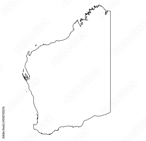 Western Australia Outline Map Vector – Clean State Border Design
