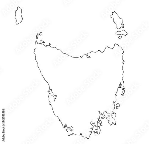 Tasmania Outline Map Vector – Island State Border Design