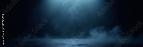 Dark, moody background with a textured surface and low-lying fog or smoke illuminated from above