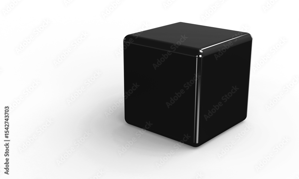 Black cube box isolated on white Black cube box isolated on white
