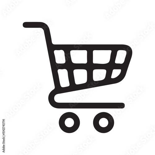 Minimalist Online Store Cart Icon – Black and White