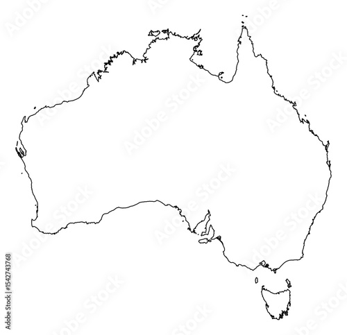 Australia Outline Map Vector – Clean Border continent
