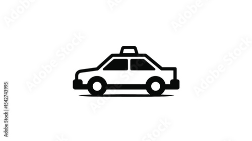 Taxi Icon: Simple Car Graphic for Transportation, Ride-Sharing, and Travel Websites