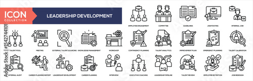 Leadership Development Line Icon Collection