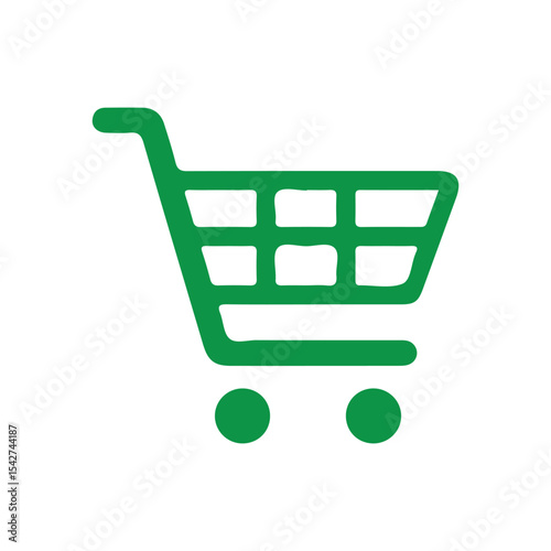 Simple Cart Icon – Thin Line Vector Illustration