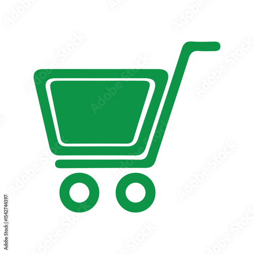 Flat Design Shopping Trolley Icon – Retail and Store Concept