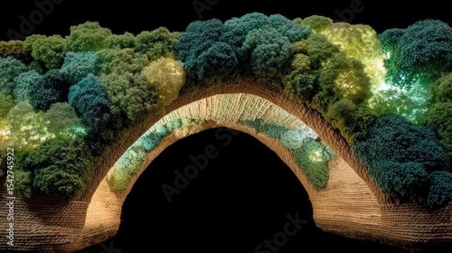 Luminous Moss Arch: A Nature-Inspired Installation