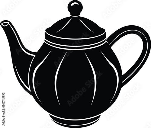 Teapot Vector Silhouette Art Icon Illustration
