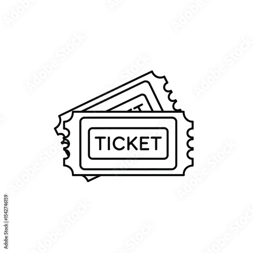 Two Simple Line Art Tickets Icon