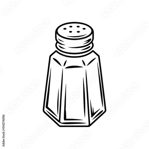Classic Salt Shaker Line Art Illustration