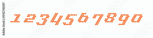 Tech beautiful elegant numerals. Vintage and old school retro typographic. Vector Illustration numbers.