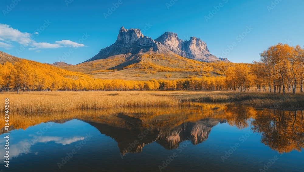 Fototapeta premium Autumn mountain reflection