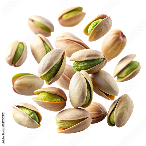 pistachio nuts on white background