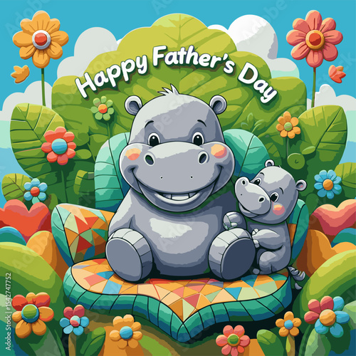 Father's Day Greeting Card Design.
