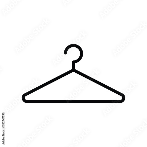 Simple Black Line Drawing Clothes Hanger Icon