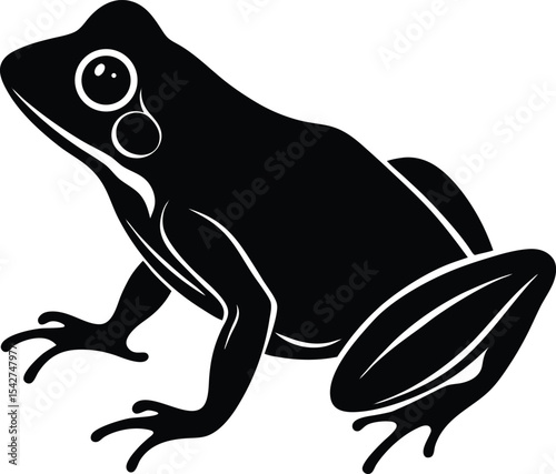Frog Vector Silhouette Art Icon
