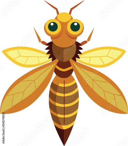 vector illustration of cartoon bee