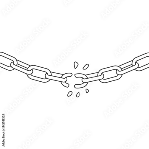 Broken Chain Link Illustration Graphic Design