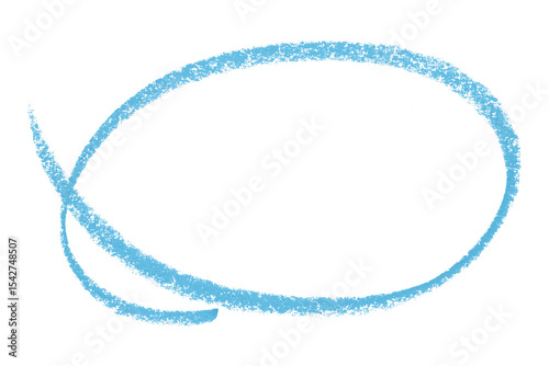 Light blue pencil highlight circle mark isolated on transparent background