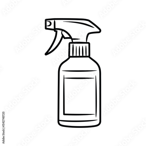 Simple Line Drawing of a Spray Bottle