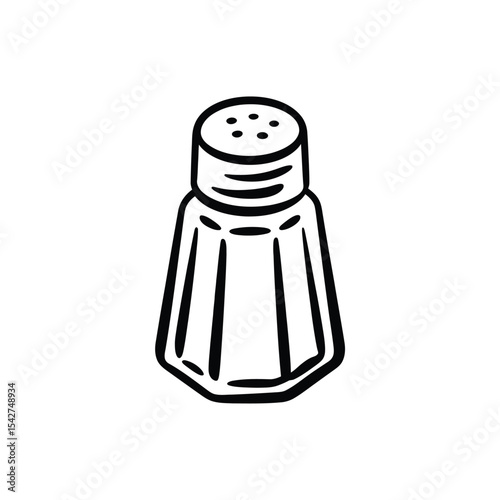 Simple Line Drawing of a Salt Shaker