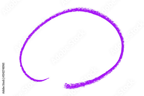 Purple pencil highlight circle mark isolated on transparent background