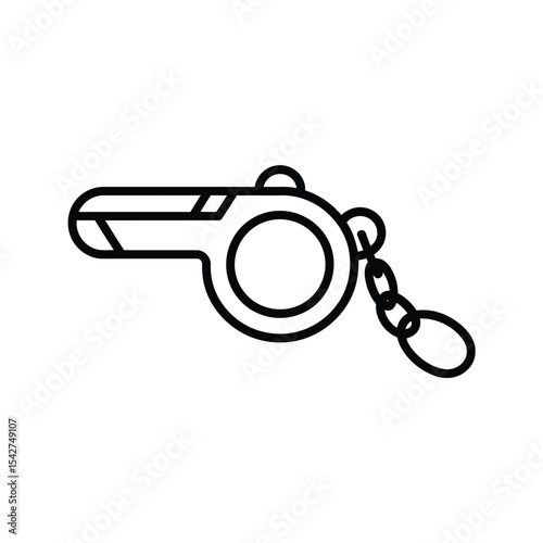Whistle Keychain Icon Line Art Illustration